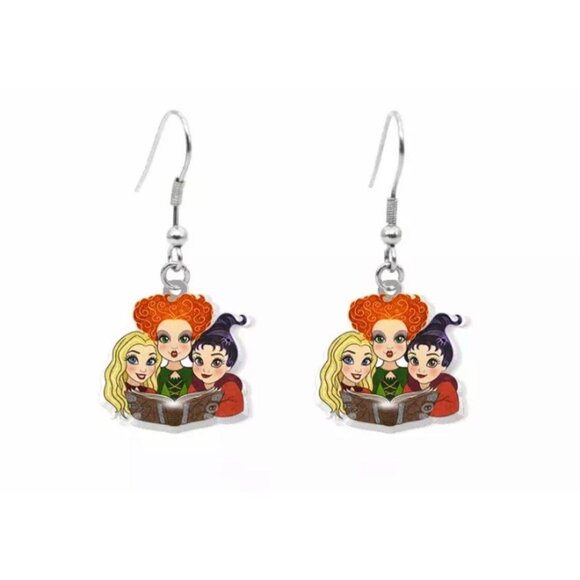 HOCUS POCUS Halloween Witch Drop Earrings NEW - Picture 2 of 3